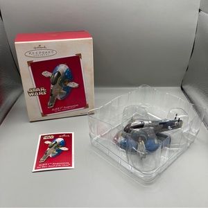 Vintage 2002 Star Wars Hallmark SLAVE 1 StarFighter Keepsake Ornament With Card